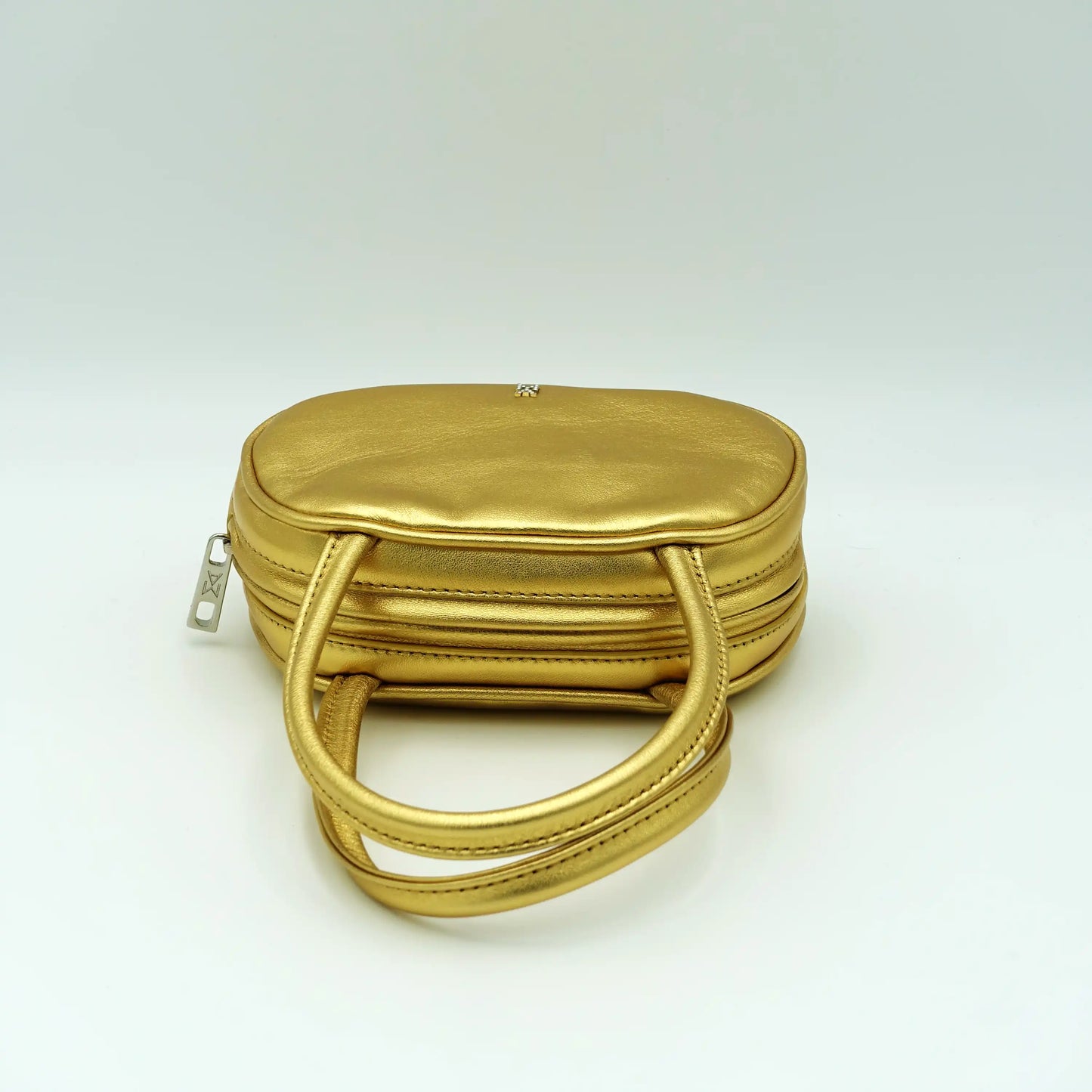 Amina Muaddi Super Amini Ciao Bella Bag in Gold