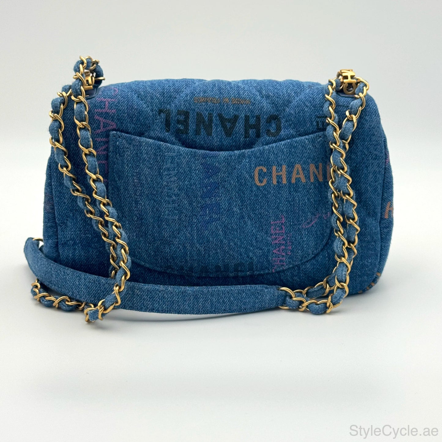 Chanel Denim Multicolor Graffiti Single Flap Bag