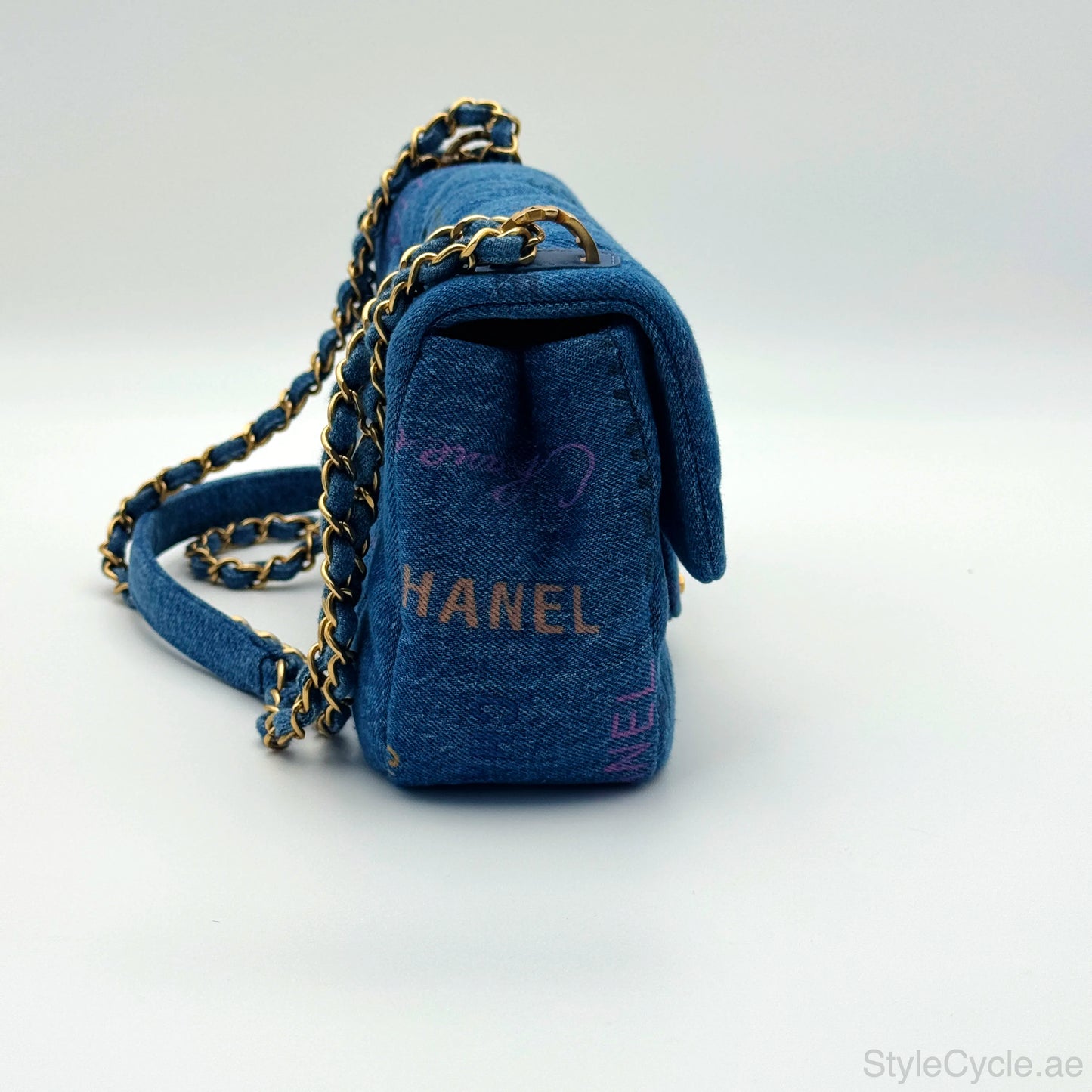 Chanel Denim Multicolor Graffiti Single Flap Bag