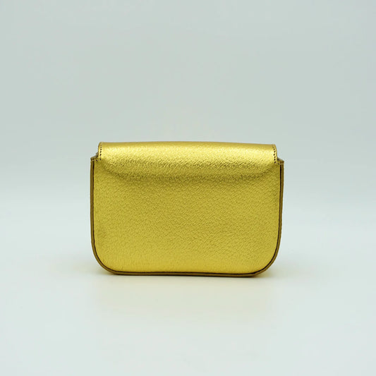 Prada Gold Metallic Leather Clutch