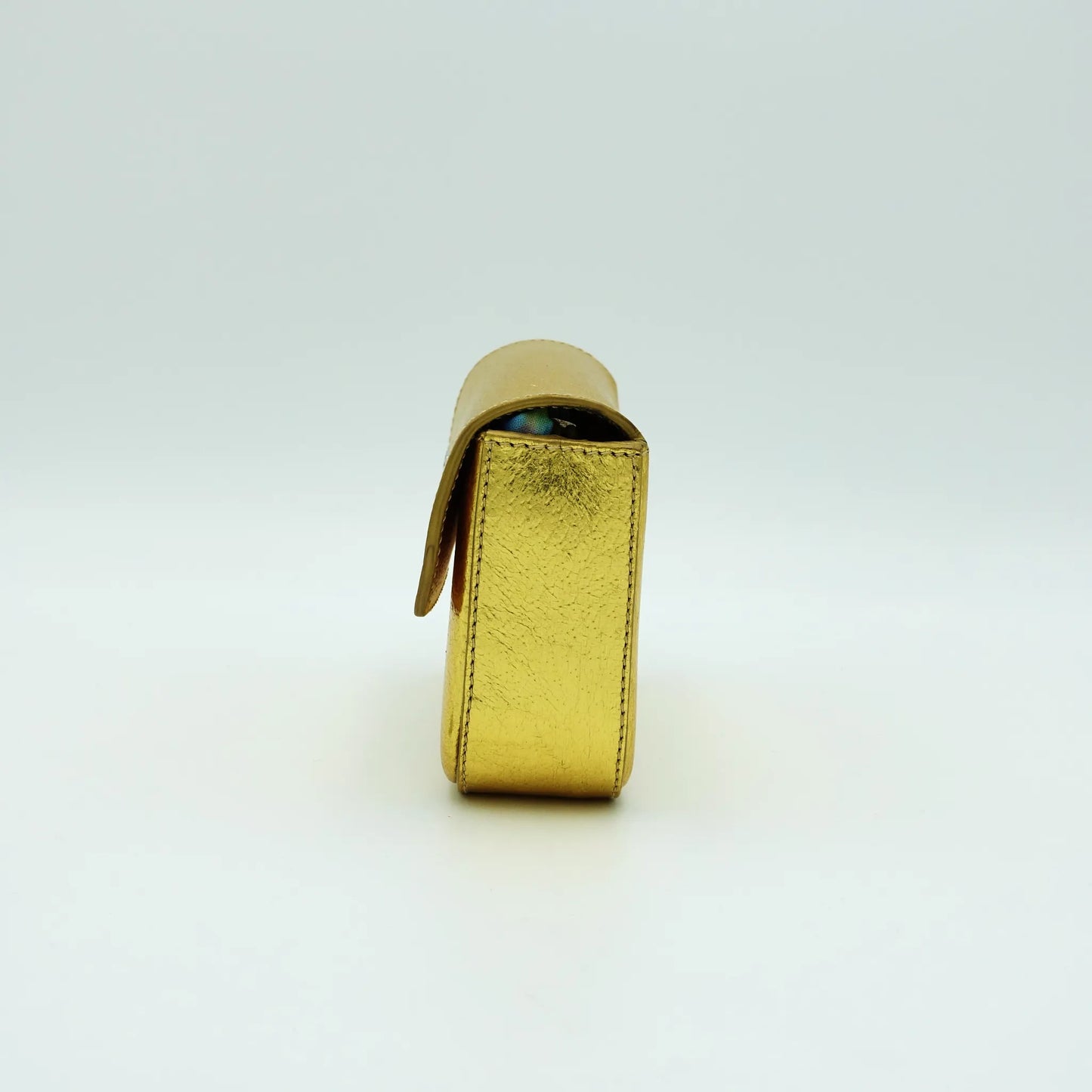 Prada Gold Metallic Leather Clutch
