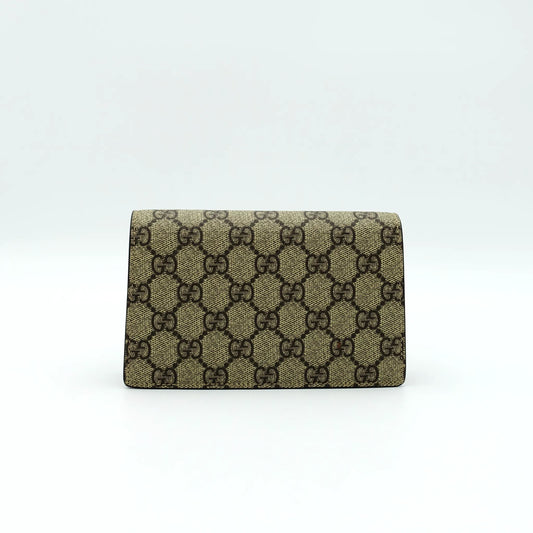 Gucci Dionysus Super Mini Shoulder Bag in GG Supreme Canvas with Suede Trim