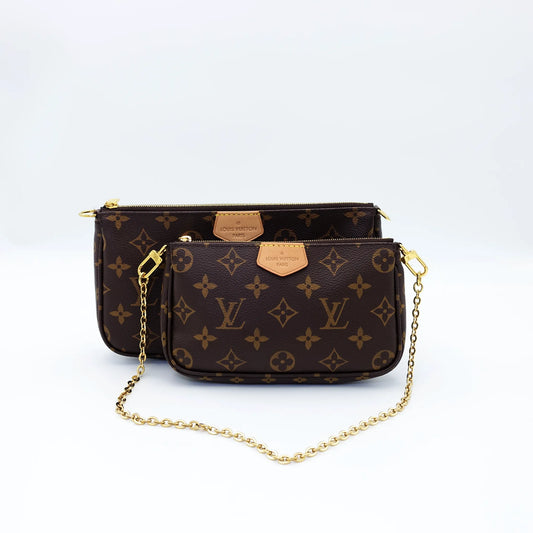 Louis Vuitton Multi Pochette in Monogram Canvas with Khaki Strap
