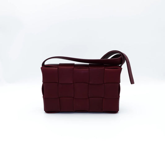 Bottega Veneta Cassette Bag – Intrecciato Leather in Deep Burgundy