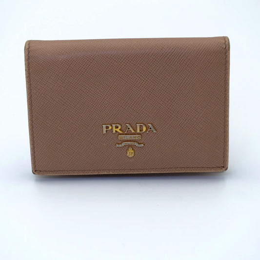Prada Saffiano Leather Card Holder in Dusty Pink