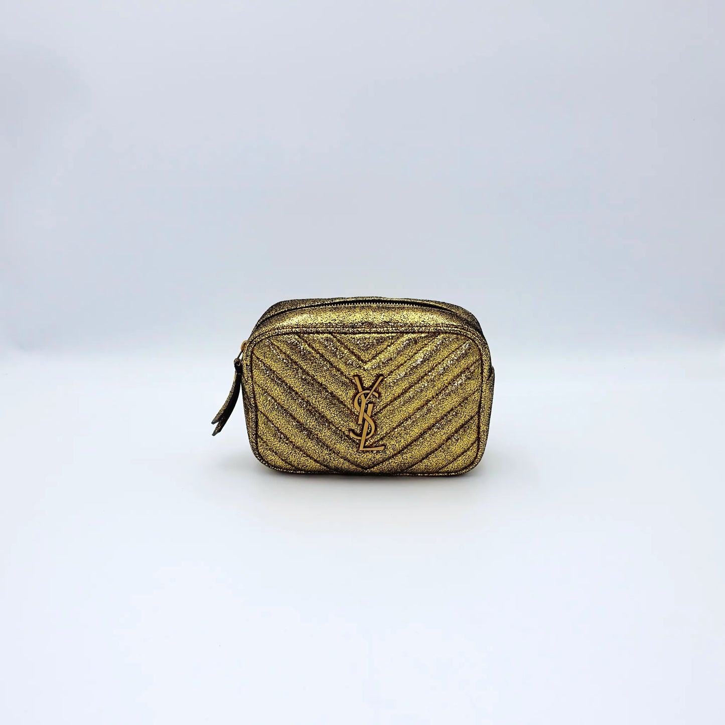 Saint Laurent Lou Camera Bag – Metallic Gold Belt Bag