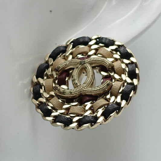 *RARE*Chanel Round CC Chain Link Earrings