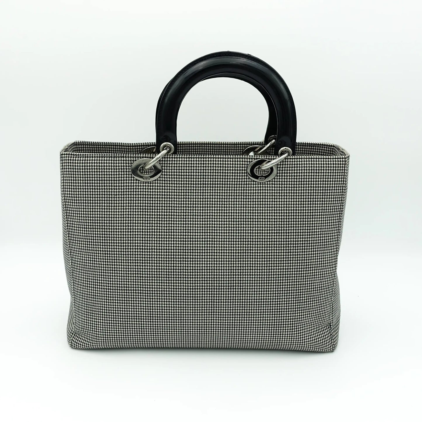 Dior Black and White Houndstooth Large Lady Dior Bag