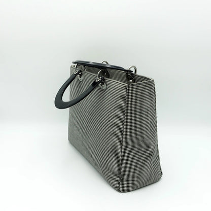 Dior Black and White Houndstooth Large Lady Dior Bag