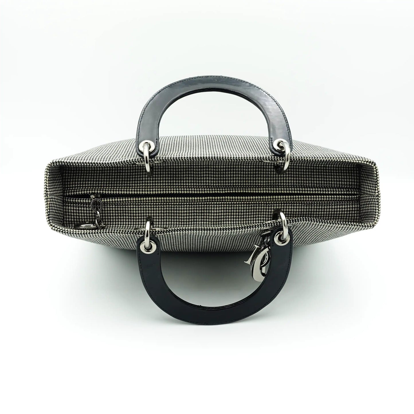 Dior Black and White Houndstooth Large Lady Dior Bag