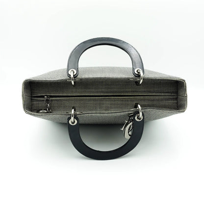 Dior Black and White Houndstooth Large Lady Dior Bag