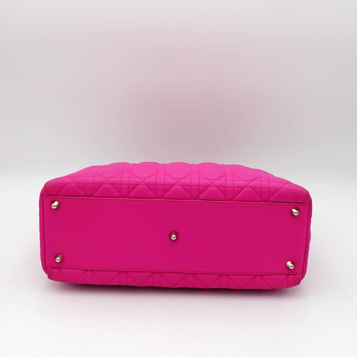 Dior in Hot Pink Cannage Quilted Large Lady Dior Bag