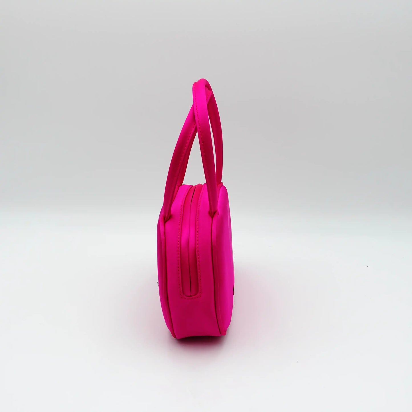 Amina Muaddi Ciao Bella Hot Pink Bag in Satin