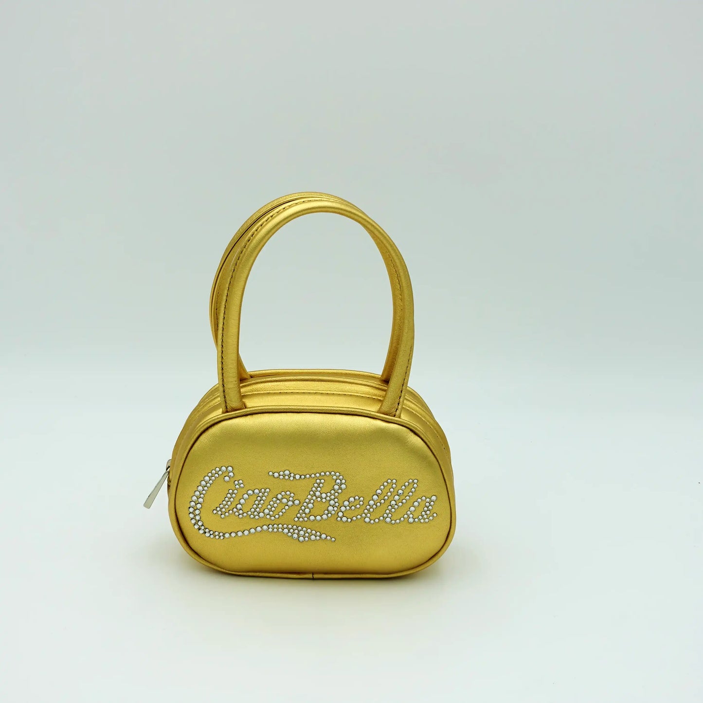 Amina Muaddi Super Amini Ciao Bella Bag in Gold