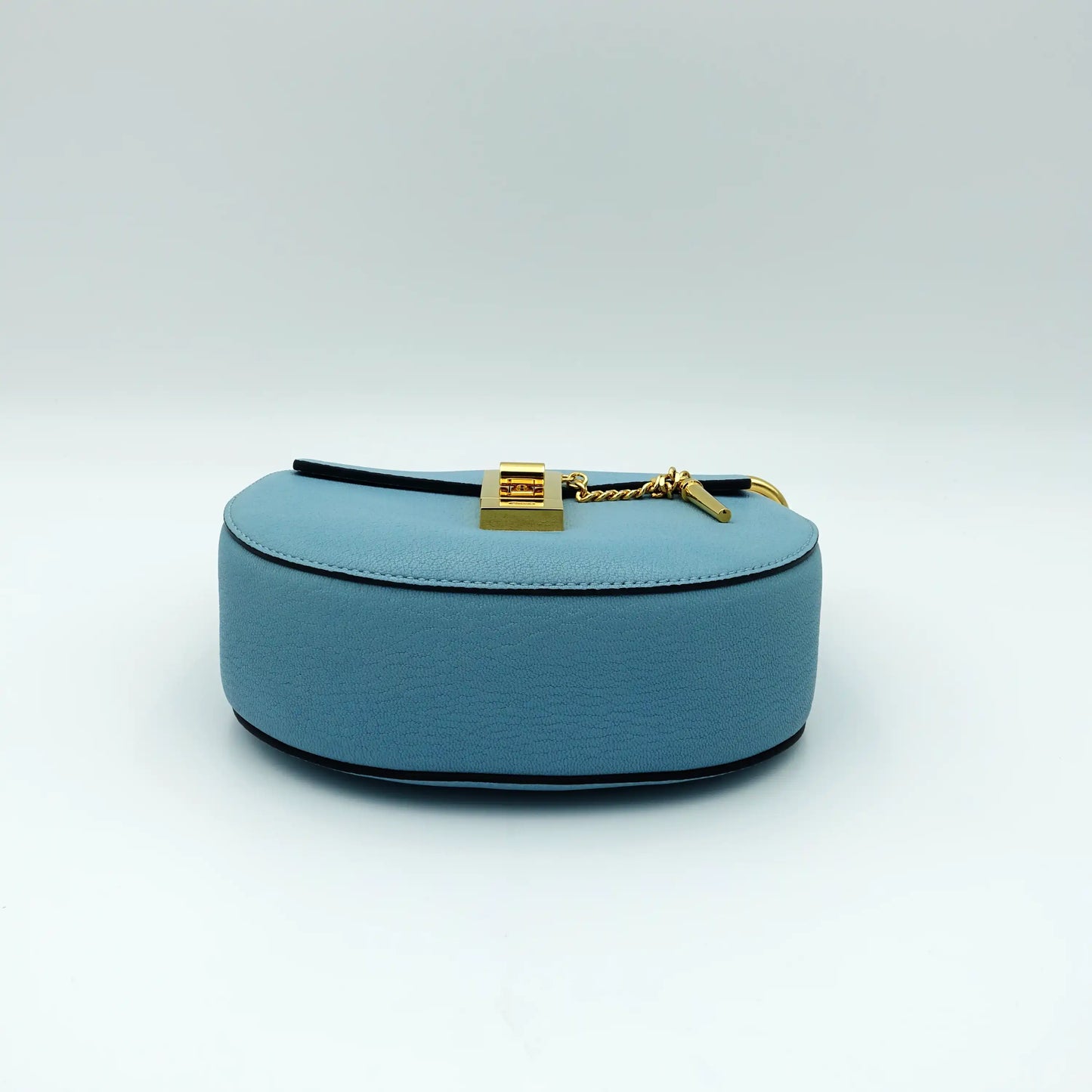 Chloe Mini Drew Bag in Cloud Blue with Gold Chain