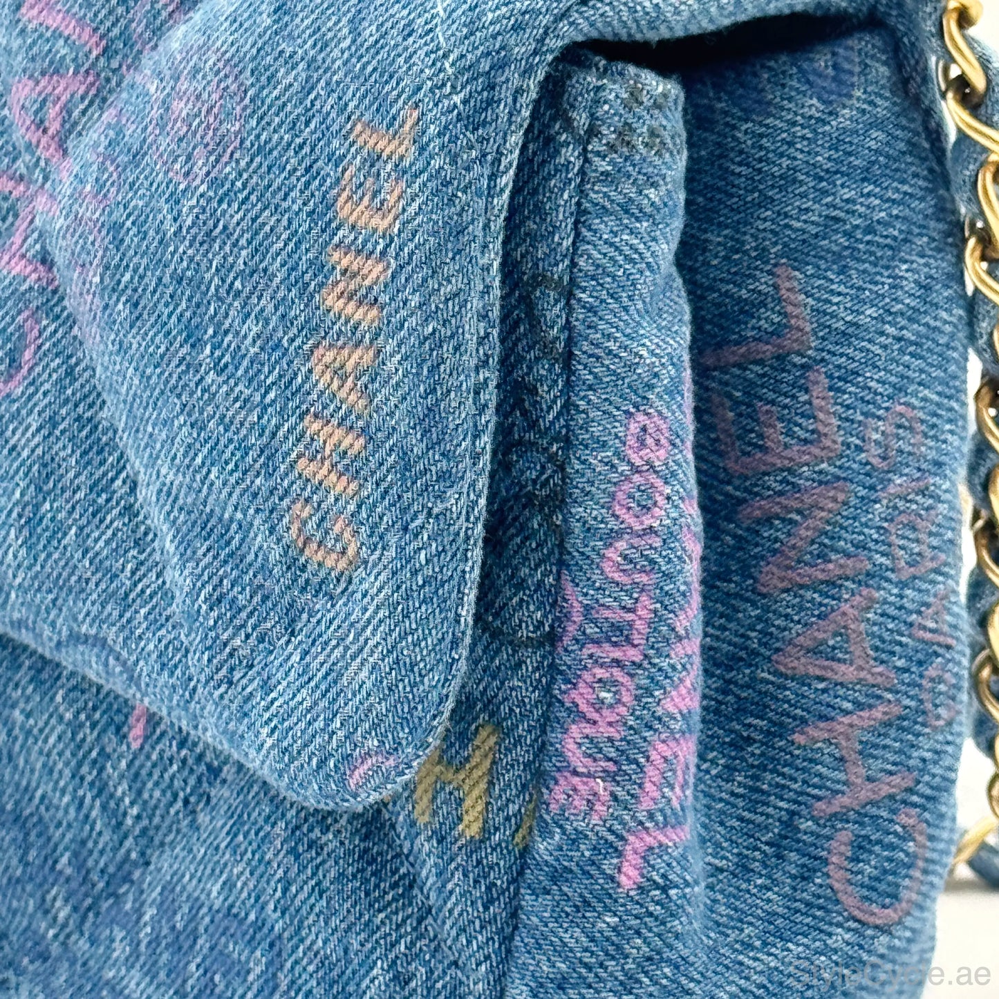 Chanel Denim Multicolor Graffiti Single Flap Bag