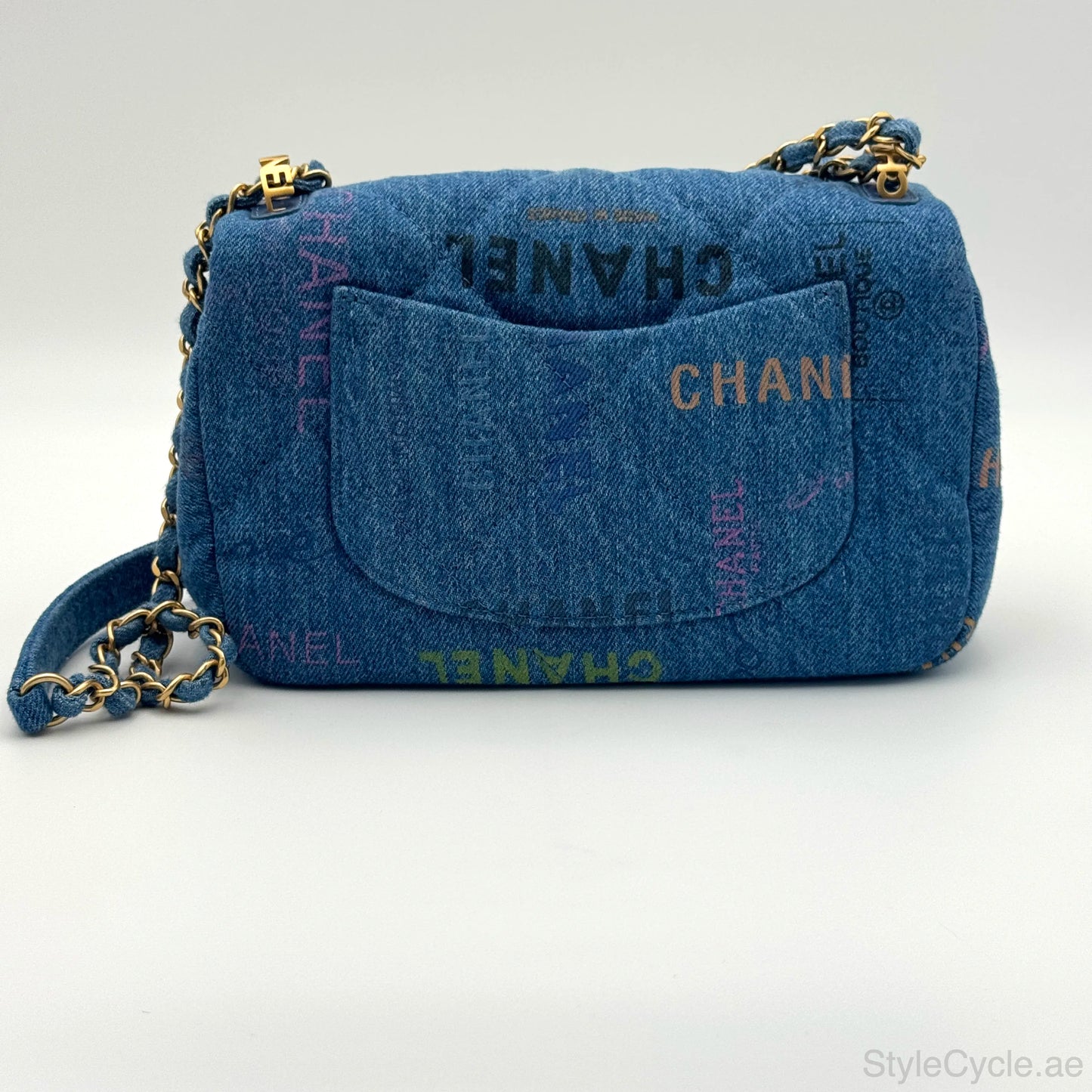 Chanel Denim Multicolor Graffiti Single Flap Bag
