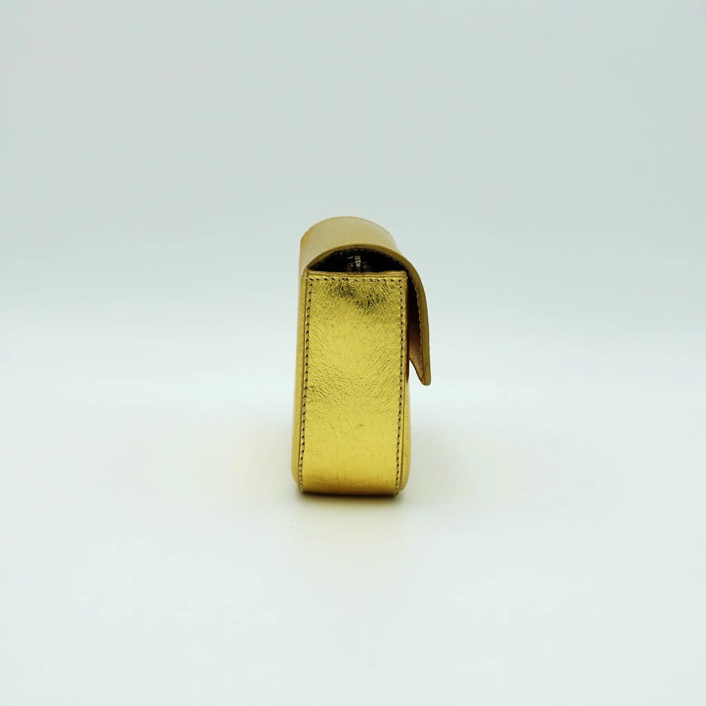 Prada Gold Metallic Leather Clutch