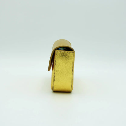 Prada Gold Metallic Leather Clutch