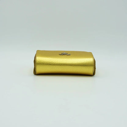 Prada Gold Metallic Leather Clutch