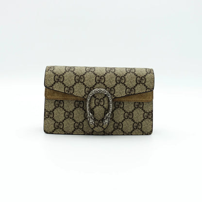 Gucci Dionysus Super Mini Shoulder Bag in GG Supreme Canvas with Suede Trim