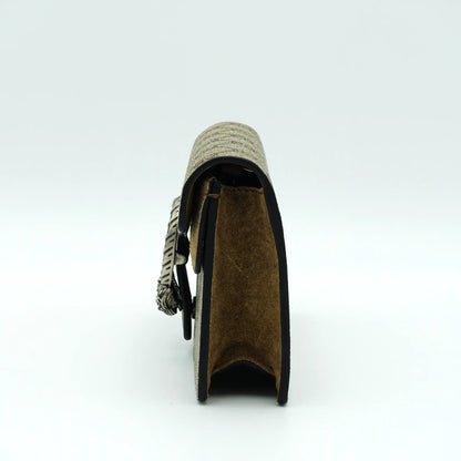 Gucci Dionysus Super Mini Shoulder Bag in GG Supreme Canvas with Suede Trim