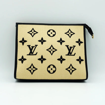 Louis Vuitton Monogram Raffia Leather and Pouch on Chain