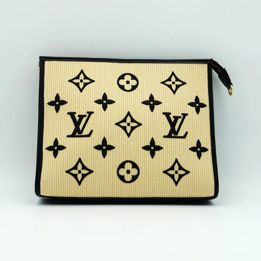 Louis Vuitton Monogram Raffia Leather and Pouch on Chain