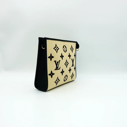 Louis Vuitton Monogram Raffia Leather and Pouch on Chain