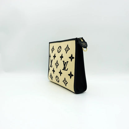Louis Vuitton Monogram Raffia Leather and Pouch on Chain