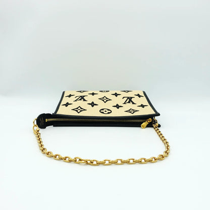 Louis Vuitton Monogram Raffia Leather and Pouch on Chain