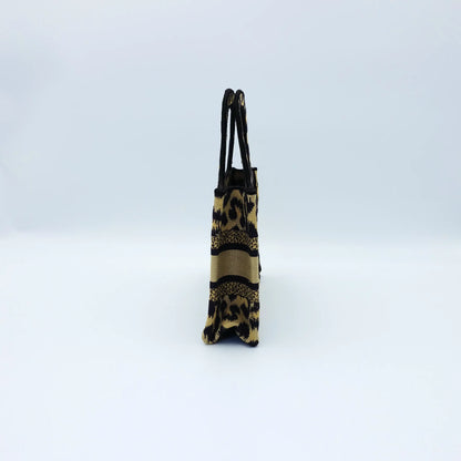 Dior Mini Book Tote in Mizza Leopard Embroidery