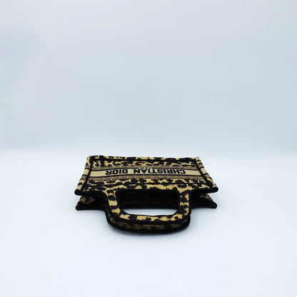 Dior Mini Book Tote in Mizza Leopard Embroidery