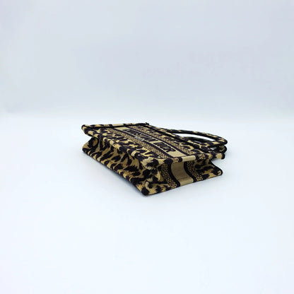 Dior Mini Book Tote in Mizza Leopard Embroidery