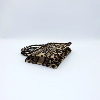 Dior Mini Book Tote in Mizza Leopard Embroidery