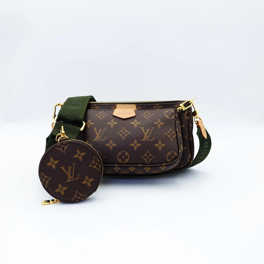 Louis Vuitton Multi Pochette in Monogram Canvas with Khaki Strap