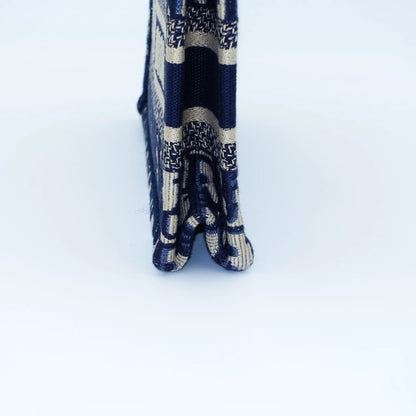 Dior Book Tote – Mini Blue Oblique Embroidery