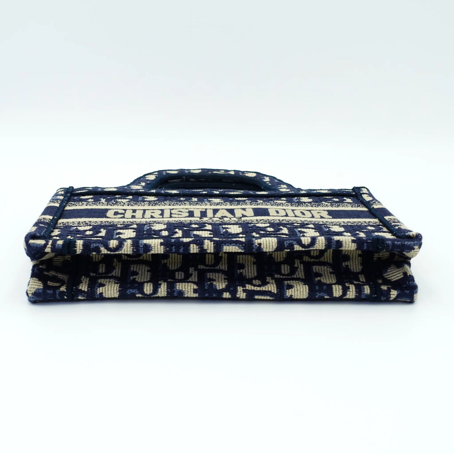 Dior Book Tote – Mini Blue Oblique Embroidery