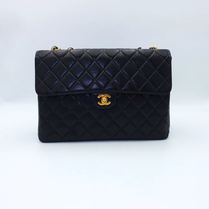 Chanel Classic Single Flap Bag – Black Quilted Lambskin with 24k Gold Hardware (Vintage Series)