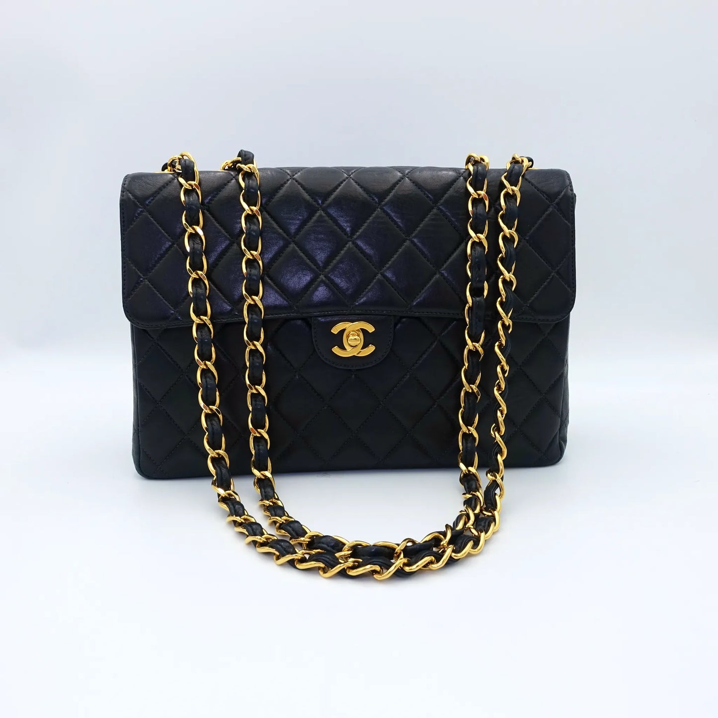 Chanel Classic Single Flap Bag – Black Quilted Lambskin with 24k Gold Hardware (Vintage Series)