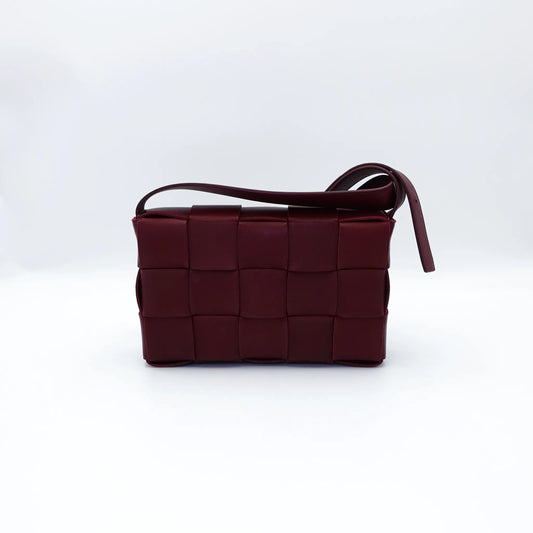 Bottega Veneta Cassette Bag – Intrecciato Leather in Deep Burgundy