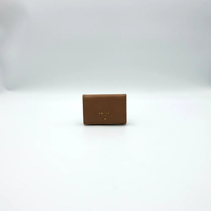 Prada Saffiano Leather Card Holder in Dusty Pink