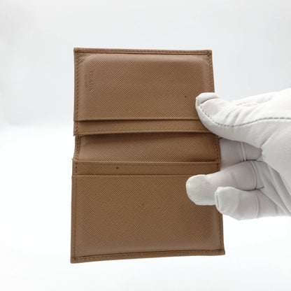 Prada Saffiano Leather Card Holder in Dusty Pink
