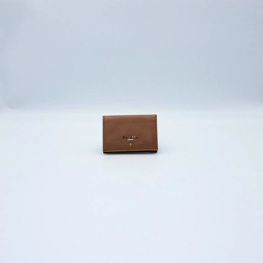 Prada Saffiano Leather Card Holder in Dusty Pink