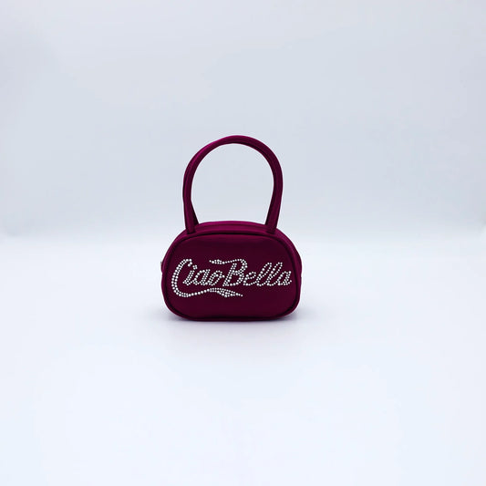 Amina Muaddi Ciao Bella Super Amini in Purple Satin
