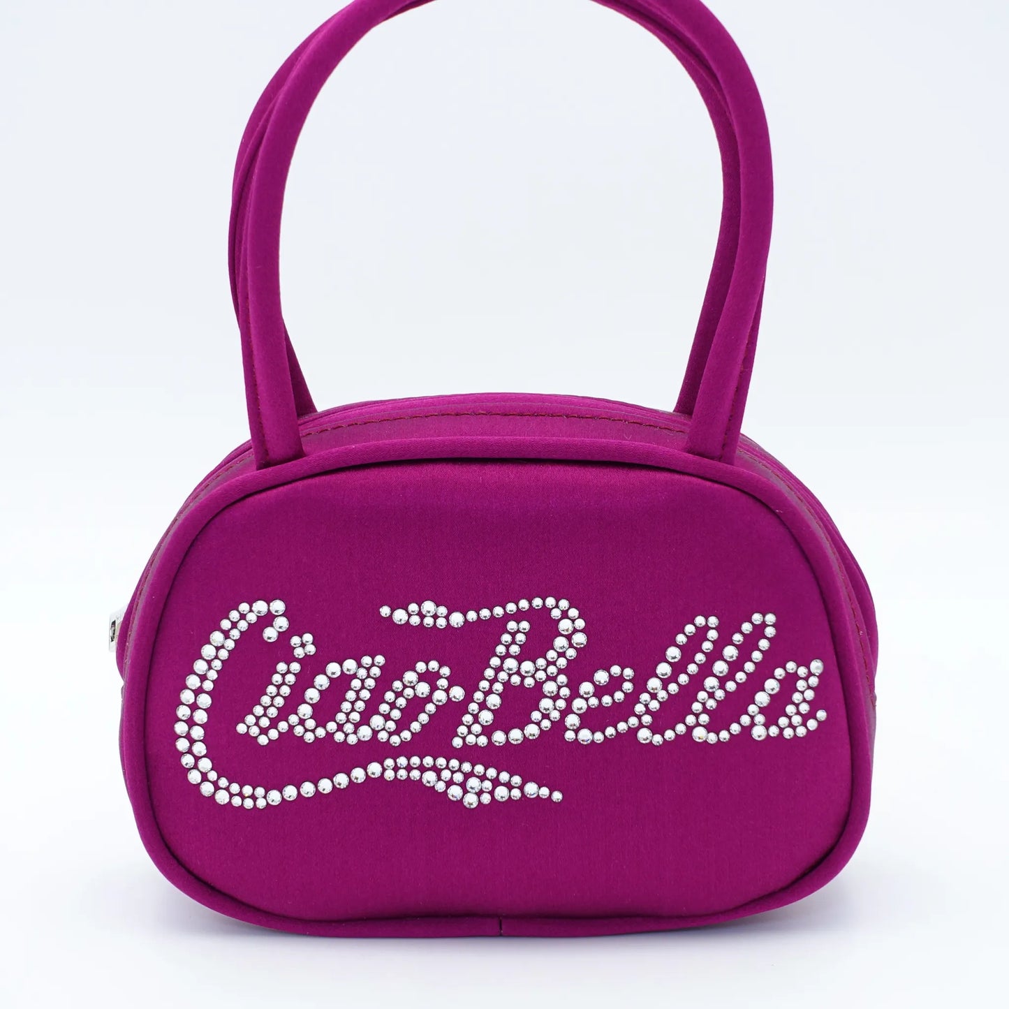 Amina Muaddi Ciao Bella Super Amini in Purple Satin