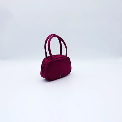 Amina Muaddi Ciao Bella Super Amini in Purple Satin