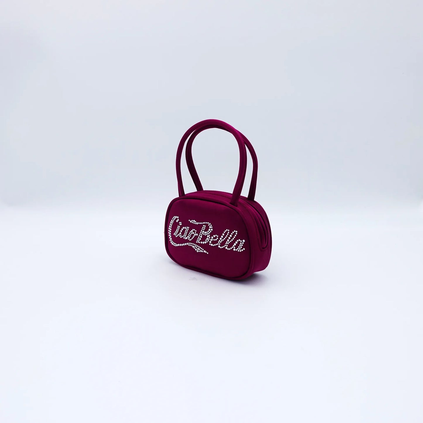Amina Muaddi Ciao Bella Super Amini in Purple Satin