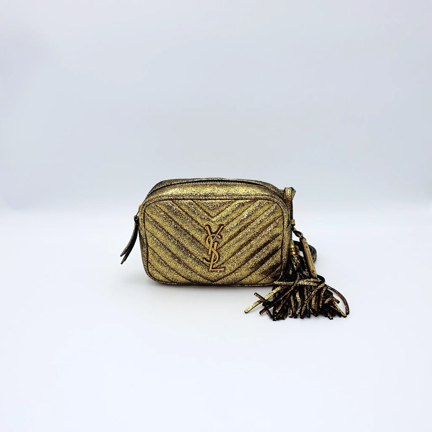 Saint Laurent Lou Camera Bag – Metallic Gold Belt Bag
