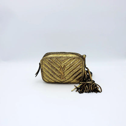 Saint Laurent Lou Camera Bag – Metallic Gold Belt Bag